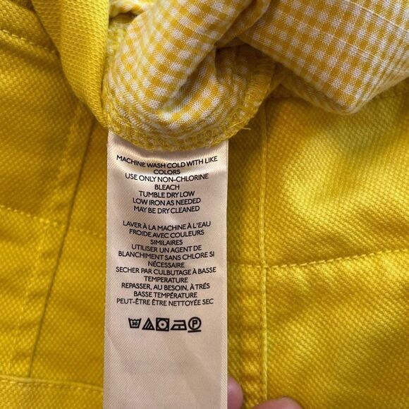 Maeve Anthropologie High Rise Cigarette Crop Ankle Pant Boho Bright Yellow Sz 4 - Picture 11 of 12